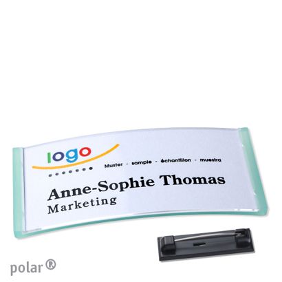 Porte-badges avec épingle polar® null | 74 x 34 mm