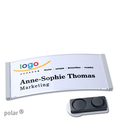 Porte-badges polar®, magnétique Aimant smag®, extra fort | null | 74 x 34 mm