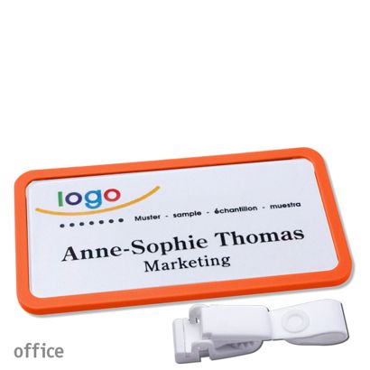 Porte-badges avec clip Office Clip de suspension non métallique | null | 75 x 37 mm