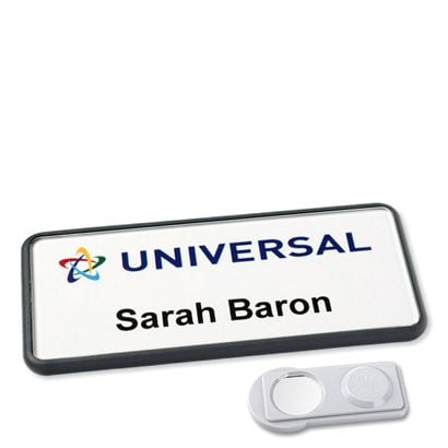 Badge nominatif Icon® avec aimant anthracite  | smag® aimant 