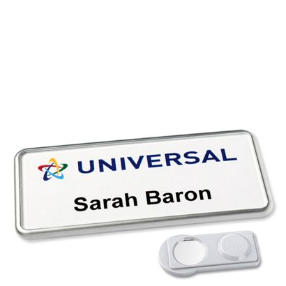 Badge nominatif Icon® avec aimant acier inoxydable  | smag® aimant 