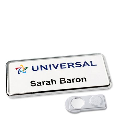 Badge nominatif Icon® avec aimant chrome  | smag® aimant 