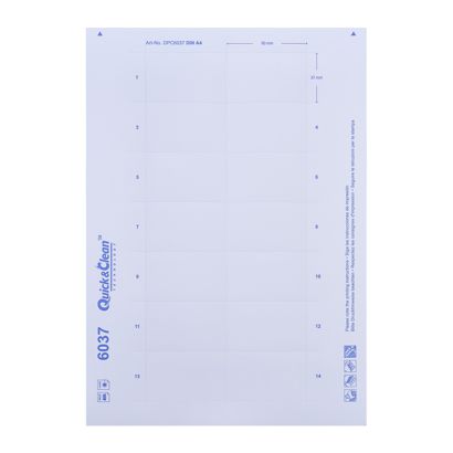 Planches d'impression, blanches Vista®/ Profil 40c, 60 x 37 mm