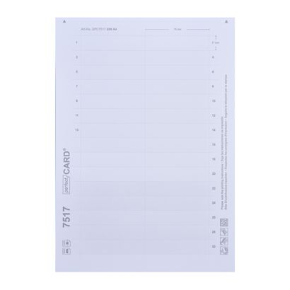 Planches d'impression, blanches Office/Profil 20, 75 x 17 mm
