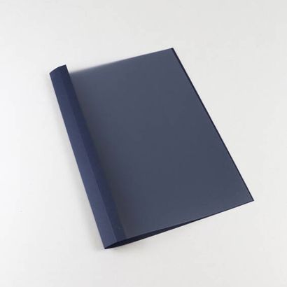 Chemise à œillets A4, carton cuir, 35 feuilles, bleu foncé  | 3 mm