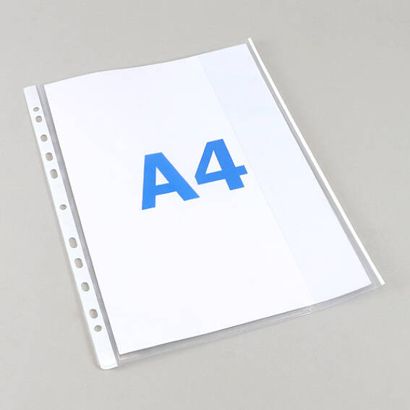 Pochettes A4 avec rabat, couleur pour classement sur grand côté blanc 