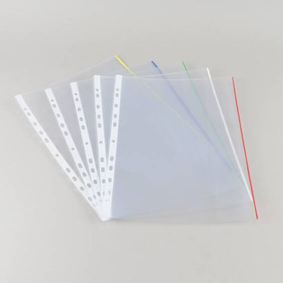 Pochettes A4 avec rabat, couleur pour classement sur grand côté blanc|rouge|jaune|bleu|vert 