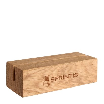 Porte-cartes MODUL avec gravure 100 mm | bois de chêne  | simple face, sur le côté long 