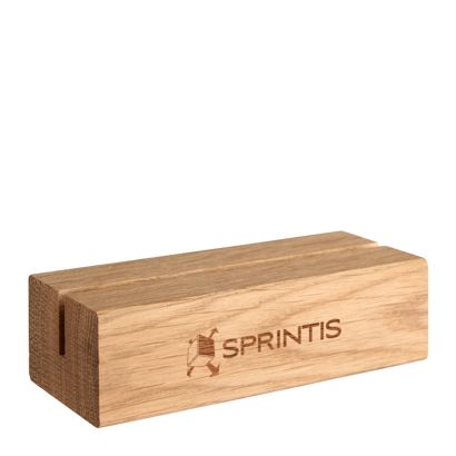 Porte-cartes MODUL avec gravure 105 mm | bois de chêne  | simple face, sur le côté long 