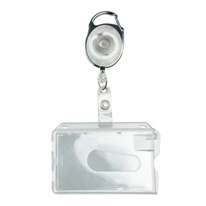 Porte-badges en plastique dur avec porte-clés extensible null | null
