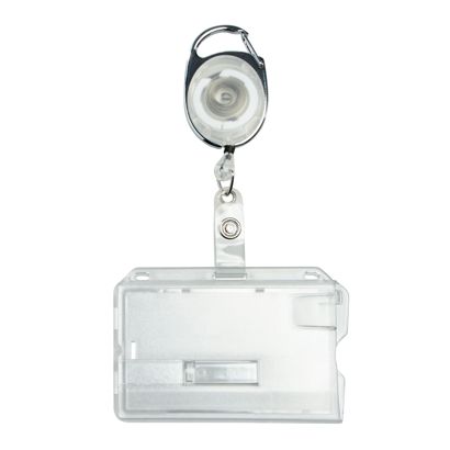 Porte-badges en plastique dur avec porte-clés extensible null | null