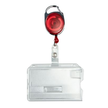 Porte-badges en plastique dur avec porte-clés extensible null | null