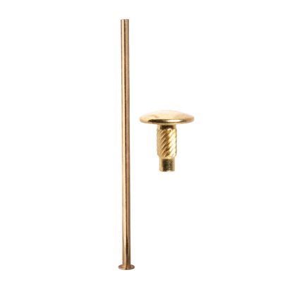 Vis de reliure avec tête avec tige filetée, laitonné 140 mm