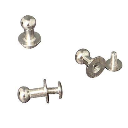 Boutons de col à visser, 13 mm, nickelés 