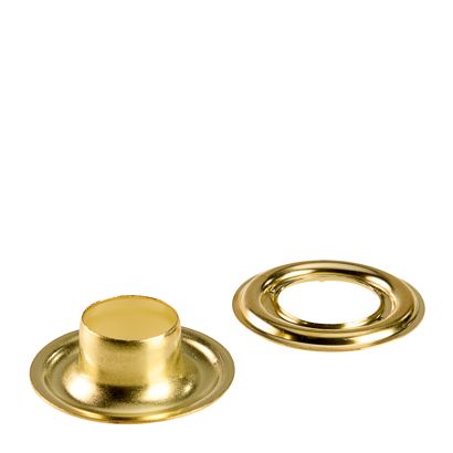 Œillets de bâche inoxydables, autocoupants, laiton null | Œillets ronds #3L (⌀ 11,3 mm) avec tige longue de 9 mm