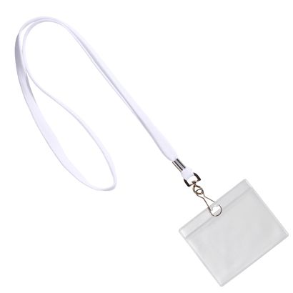 Porte-badge avec cordon format paysage | null | 86 x 54 mm