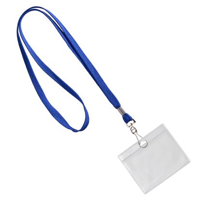 Porte-badge avec cordon format paysage | null | 86 x 54 mm