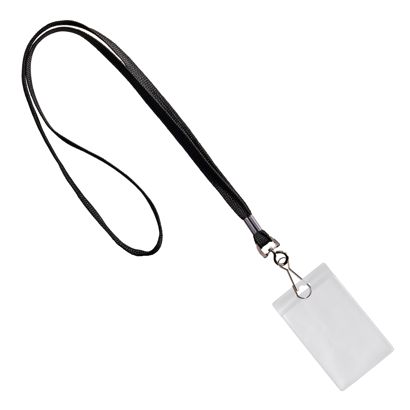 Porte-badge avec cordon portrait | null | 86 x 54 mm