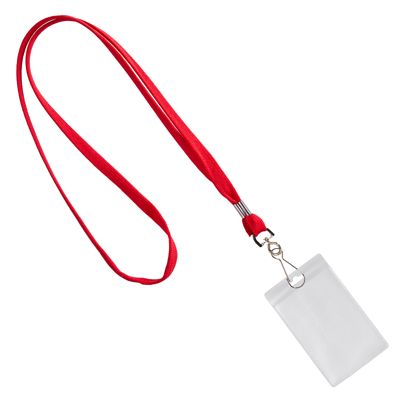 Porte-badge avec cordon portrait | null | 86 x 54 mm