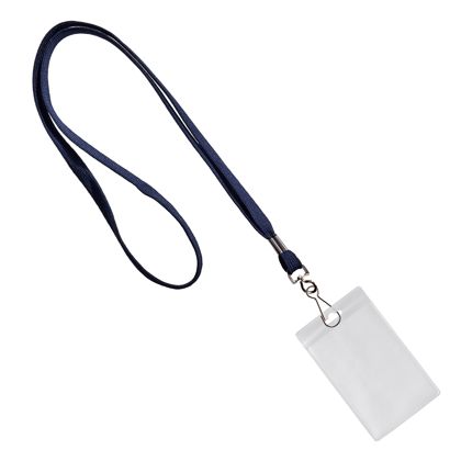 Porte-badge avec cordon portrait | null | 86 x 54 mm