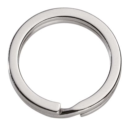 Anneaux porte-clés, nickelés, plats 25 mm