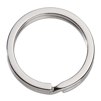 Anneaux porte-clés, nickelés, plats 30 mm