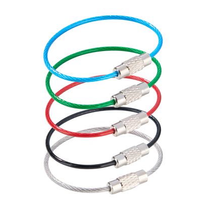 Porte-clés avec fermoir à vis, revêtement coloré multicolore  | 110 mm