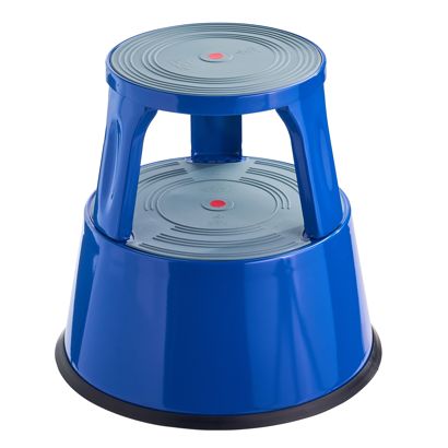 Tabouret roulant, en métal, 2 marches null