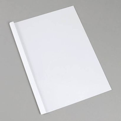 Chemises à reliure thermiques A4, carton lin, 15 feuilles, blanc  | 240 g/m² | 1.5 mm