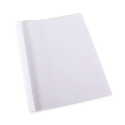 Chemises à reliure thermiques A4, carton cuir, 40 feuilles, blanc  | 240 g/m² | 4 mm