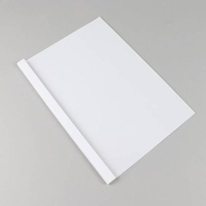Chemises à reliure thermiques A4, carton cuir, 60 feuilles, blanc  | 240 g/m² | 6 mm