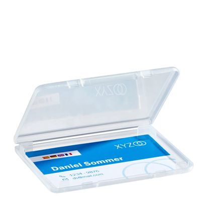 Coffret à cartes de visite, 95 x 65 x 11 mm, transparent 