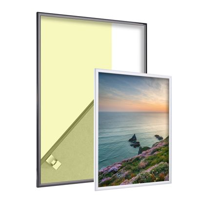 Cadre photo en aluminium, styrène transparent 