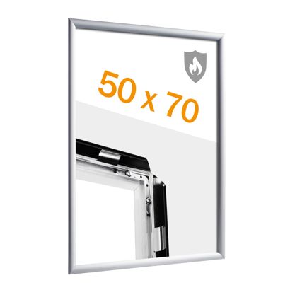 Cadre clic-clac ignifuge 50 x 70 avec certificat de classement au feu B-s1, d0 