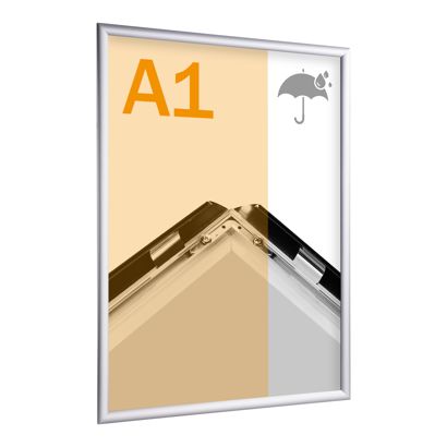 Cadre clic-clac rabattable, aluminium, A1, étanche pour l'extérieur argent 