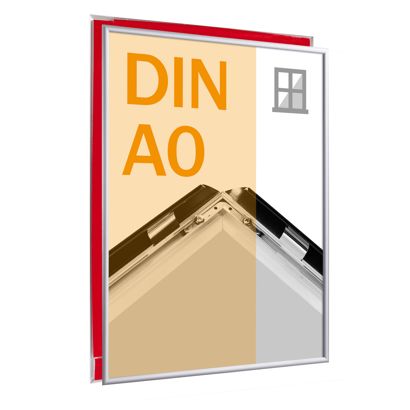 Cadre clic-clac pour vitrine, aluminium, A0 argent 