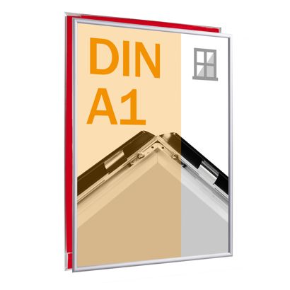 Cadre clic-clac pour vitrine, aluminium, A1 null