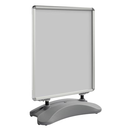 Stop-trottoir STORM-STOP Lite A0 avec réservoir d'eau, résistant au vent, profil 32 mm, coins arrondis argent 