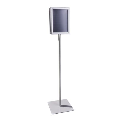 Présentoir sur pied CLASSIC A4 double face avec cadre clic clac, argent null