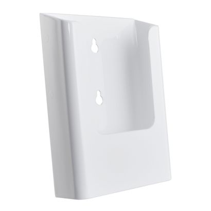Porte-brochures mural, polystyrène, transparent PTXD, 1 x 1/3 A4  | blanc 