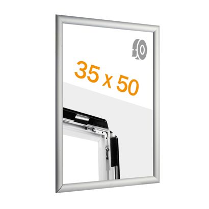 Cadre clic-clac rabattable, aluminium, B3, adhésif, argent 