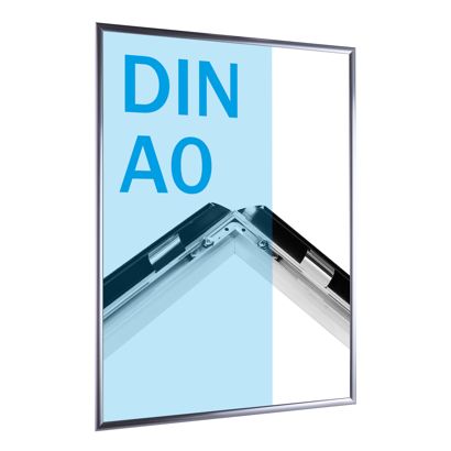 Cadre clic-clac, aluminium, A0 acier inoxydable  | En onglet  | 25 mm
