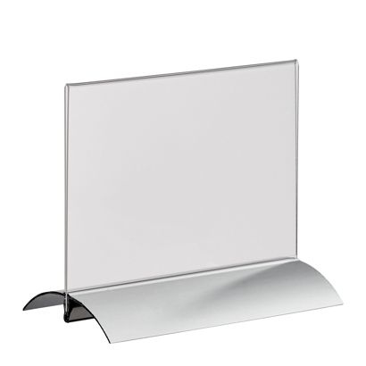 Présentoir en T avec pied à pince en aluminium format paysage | A6