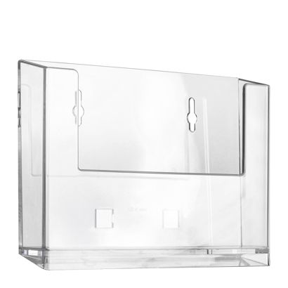 Porte-brochure mural, polystyrène, transparent, Taymar 1 x format paysage | A6