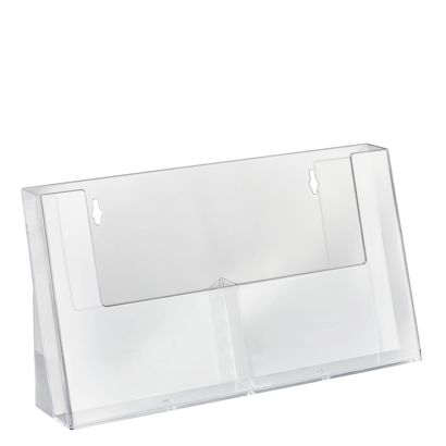 Porte-brochure, compartiments parallèles, polystyrène, portrait, transparent, Taymar  A5  | 2 