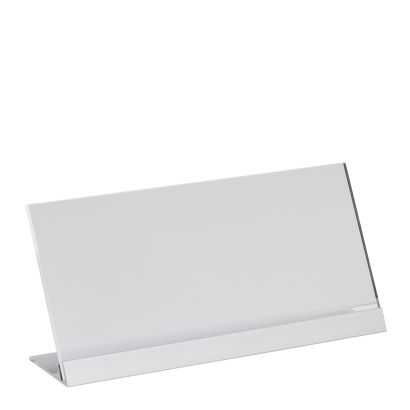 Présentoir en L, acrylique avec pied en aluminium null | 1/3 A4 (100 x 210 mm)