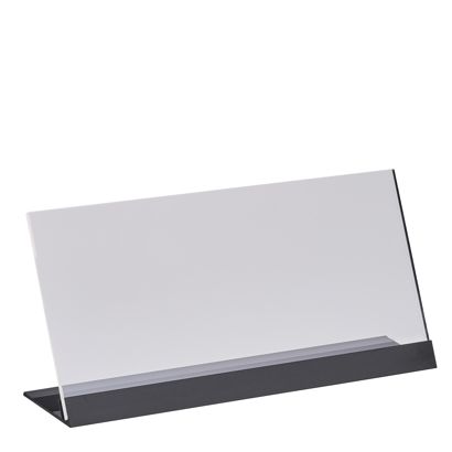 Présentoir en L, acrylique avec pied en aluminium null | 1/3 A4 (100 x 210 mm)