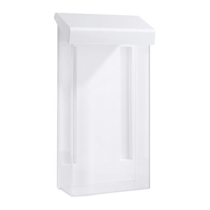 Porte-brochures avec couvercle, DL, blanc, robuste 