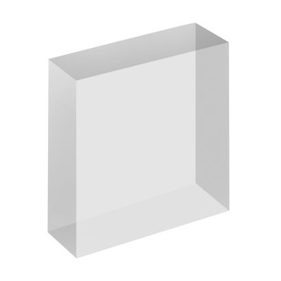 Bloc acrylique, transparent 75 x 75 x 25 mm 