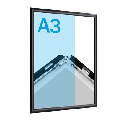 Cadre clic-clac A3 standard noir  | 17 mm | En onglet 
